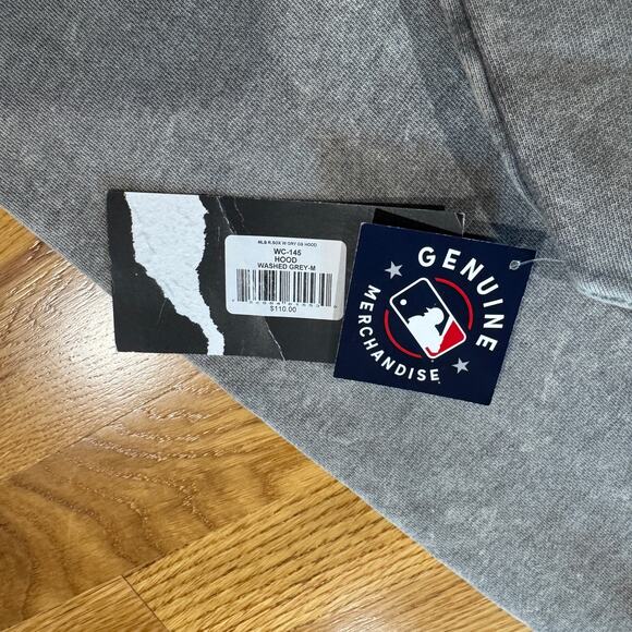 Boston Red Sox Heavy Metal Oversize Hoodie Mens M Washed Grey Sweatshirt NWT - Picture 3 of 6